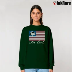 Women’s Snoopy Joe Cool American Flag Relaxed Sweatshirt in forest green | Soft, Laid-Back Vibe