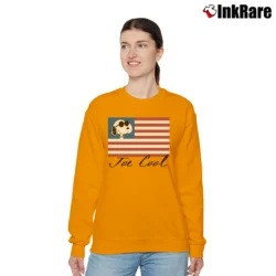 Women’s Snoopy Joe Cool American Flag Relaxed Sweatshirt in orange | Soft, Laid-Back Vibe