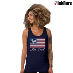 Women’s Snoopy Joe Cool American Flag Tank Top in navy | Lightweight, Movement-Friendly