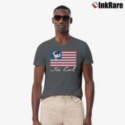 Men’s Snoopy Joe Cool American Flag V-Neck Tee in charcoal | Sharp, Breathable, Everyday Staple
