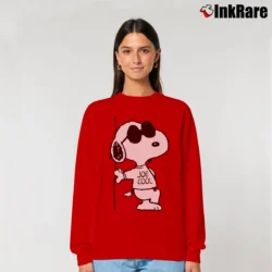 Women’s Snoopy Joe Cool Classic Relaxed Sweatshirt in red | Soft, Laid-Back Vibe