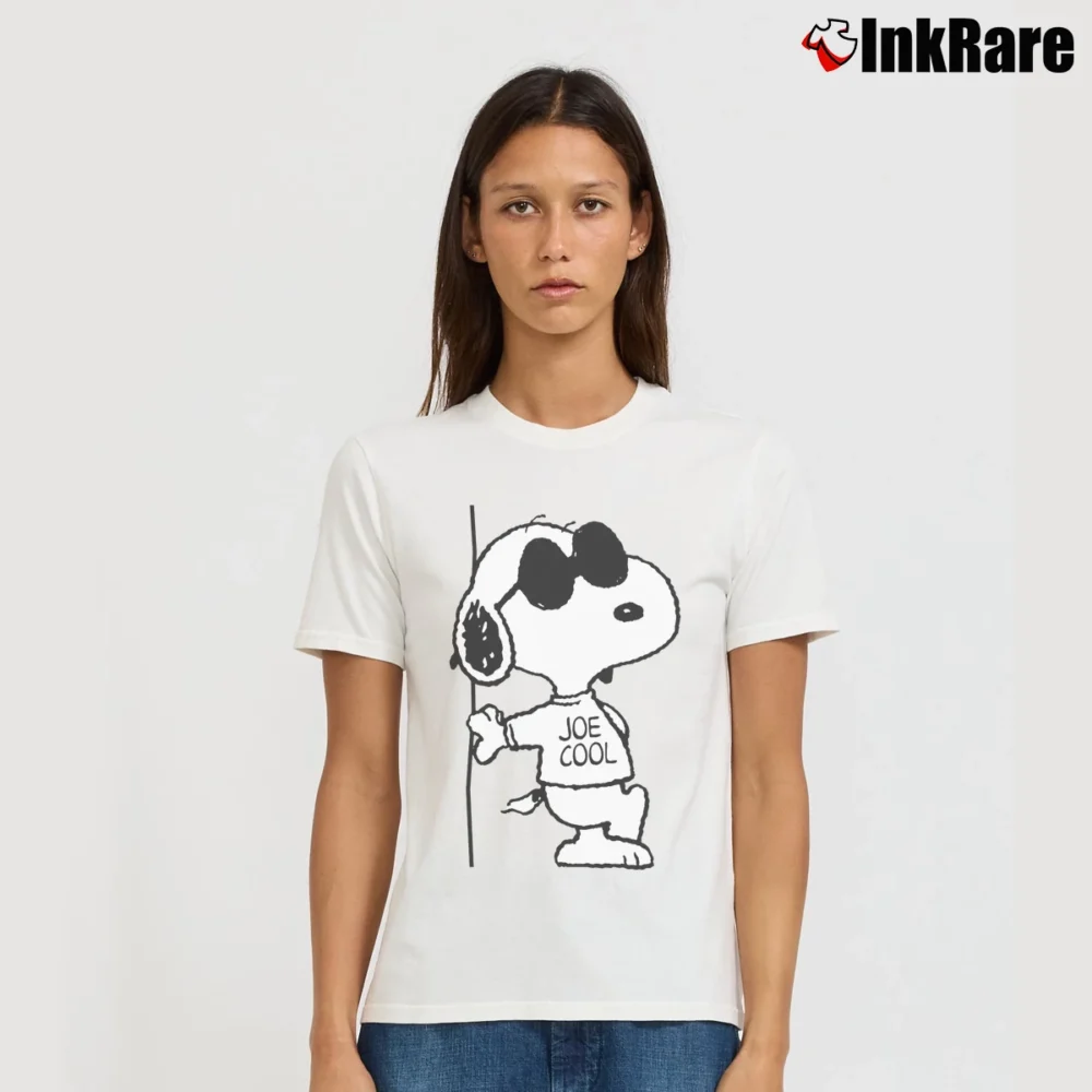 Women’s Snoopy Joe Cool Classic Signature T-Shirt in white | Soft, Flattering Fit