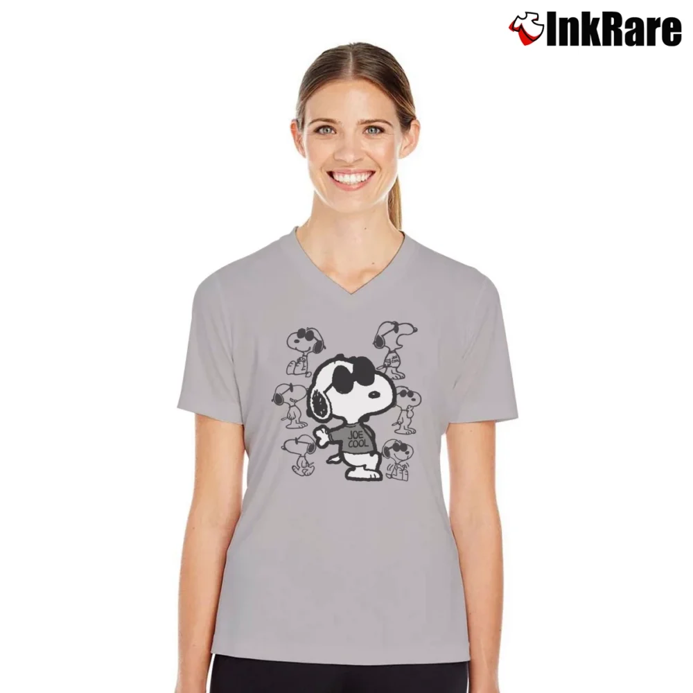 Women’s Snoopy Joe Cool Classic V-Neck Tee in sport grey | Chic Neckline, Soft Texture