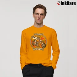 Men’s Snoopy Joe Cool Harley Flames Motorcycle Classic Long-Sleeve Shirt in orange | Sleek, Lightweight, Year-Round Wear