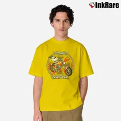 Men’s Snoopy Joe Cool Harley Flames Motorcycle Classic Classic T-Shirt in yellow | Soft, Breathable Everyday Wear
