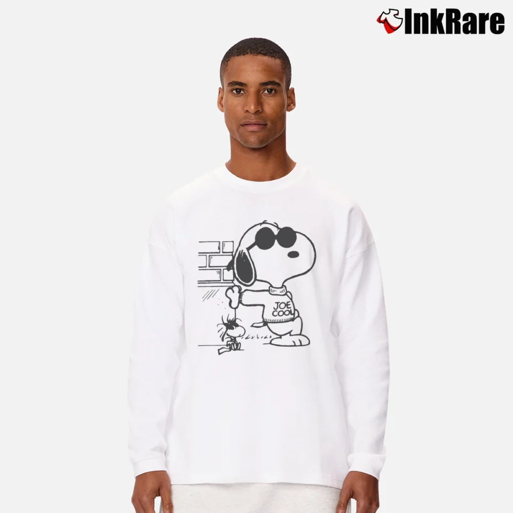 Men’s Snoopy Joe Cool Long-Sleeve Shirt in white | Sleek, Lightweight, Year-Round Wear