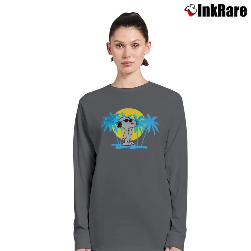 Women’s Snoopy Joe Cool Peanuts Graphic Long-Sleeve Top in charcoal | Sleek, Versatile, All-Season