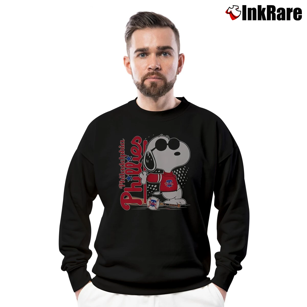 Snoopy Joe Cool Philadelphia Phillies Baseball Men’s Crewneck Sweatshirt in black – Soft & Durable Men’s Snoopy Joe Cool Philadelphia Phillies Baseball Crewneck Sweatshirt in black | Cozy Fabric, Clean Style
