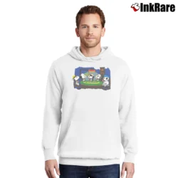Men’s Snoopy Joe Cool Poker Peanuts Pullover Hoodie in white | Cozy, Durable, Modern Fit