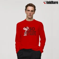 Men’s Snoopy Joe Cool So Awesome It Hurts Distressed Long-Sleeve Shirt in red | Sleek, Lightweight, Year-Round Wear