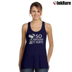 Women’s Snoopy Joe Cool So Awesome It Hurts Tank Top in navy | Lightweight, Movement-Friendly