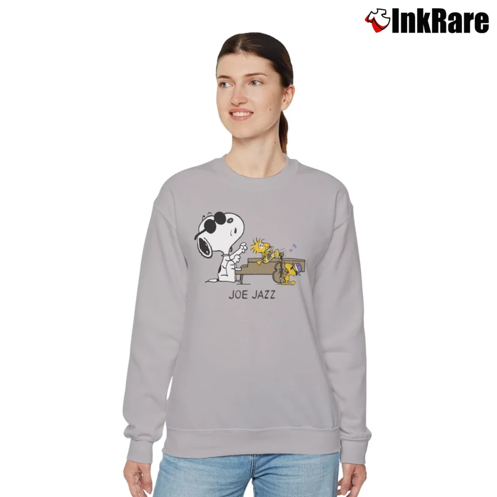 Women’s Snoopy Joe Jazz Peanuts Cartoon Relaxed Sweatshirt in sport grey | Soft, Laid-Back Vibe