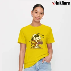 Women’s Snoopy Joe Trick Or Treat Peanuts Signature T-Shirt in yellow | Soft, Flattering Fit