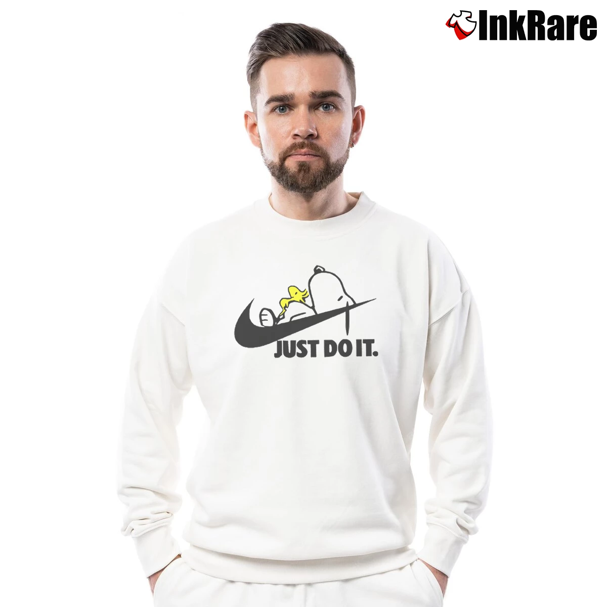Snoopy Just Do It Later Men’s Crewneck Sweatshirt in white – Soft & Durable Men’s Snoopy Just Do It Later Crewneck Sweatshirt in white | Cozy Fabric, Clean Style
