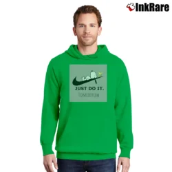 Men’s Snoopy Just Do It Tomorrow Pullover Hoodie in irish green | Cozy, Durable, Modern Fit