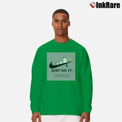Men’s Snoopy Just Do It Tomorrow Long-Sleeve Shirt in irish green | Sleek, Lightweight, Year-Round Wear