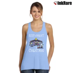 Women’s Snoopy Keep Christ In Christmas Tank Top in light blue | Lightweight, Movement-Friendly