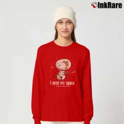 Women’s Snoopy Kennedy Space Center I Need My Space Long-Sleeve Top in red | Sleek, Versatile, All-Season