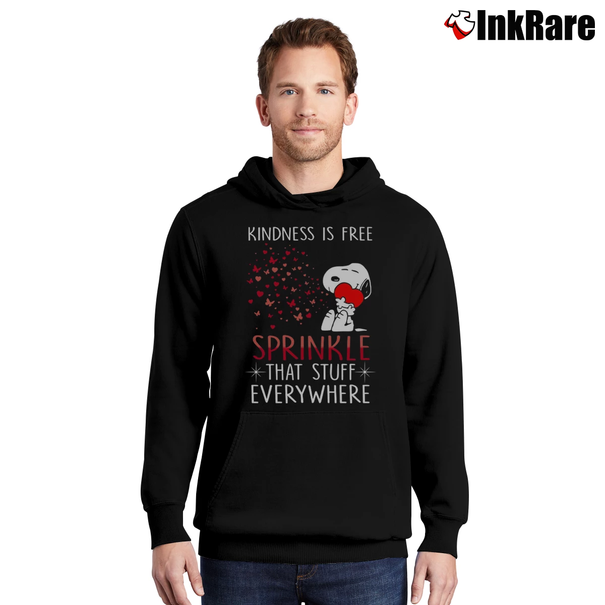 Snoopy Kindness Is Free Sprinkle That Stuff Everywhere Men’s Pullover Hoodie in black – Ultimate Warmth Men’s Snoopy Kindness Is Free Sprinkle That Stuff Everywhere Pullover Hoodie in black | Cozy, Durable, Modern Fit