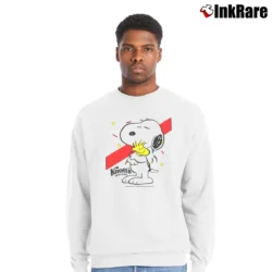 Men’s Snoopy Knotts Berry Farm Peanuts Crewneck Sweatshirt in white | Cozy Fabric, Clean Style