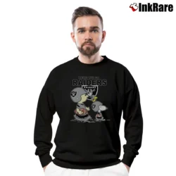 Men’s Snoopy Las Vegas Raiders Here We Go Crewneck Sweatshirt in black | Cozy Fabric, Clean Style