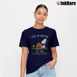 Women’s Snoopy Life Is Better By The Campfire Signature T-Shirt in navy | Soft, Flattering Fit