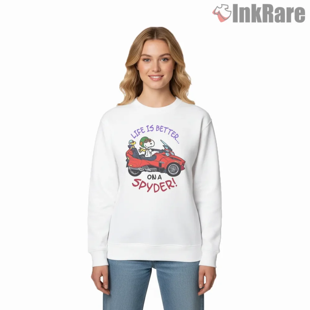Snoopy Life Is Better On A Spyder Shirt on graphic shirt for women graphic tee