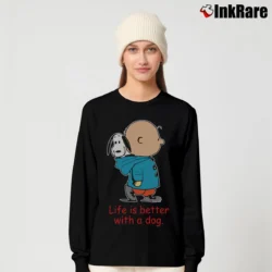 Women’s Snoopy Life Is Better With A Dog Peanuts Classic Long-Sleeve Top in black | Sleek, Versatile, All-Season