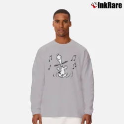 Men’s Snoopy Listening To Music Long-Sleeve Shirt in sport grey | Sleek, Lightweight, Year-Round Wear