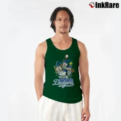 Men’s Snoopy Los Angeles Dodgers Baseball MLB Champions Tank Top in forest green | Breathable, Active-Friendly Design