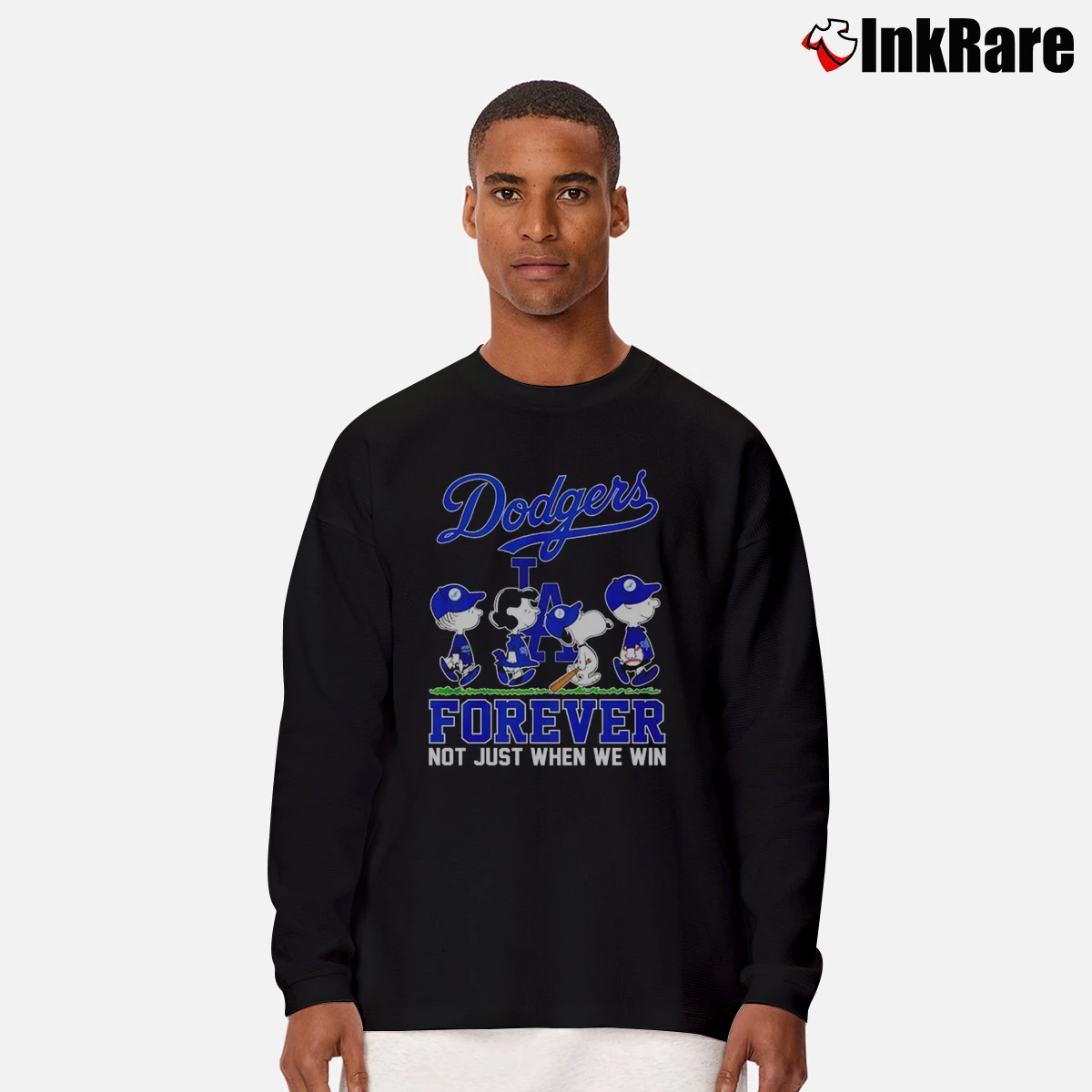 snoopy los angeles dodgers forever not just when we win Men’s Long-Sleeve Tee in black – Versatile Layering Men’s snoopy los angeles dodgers forever not just when we win Long-Sleeve Shirt in black | Sleek, Lightweight, Year-Round Wear