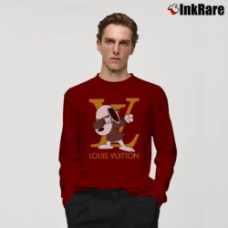 Men’s Snoopy Louis Vuitton Long-Sleeve Shirt in maroon | Sleek, Lightweight, Year-Round Wear