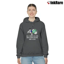 Women’s Snoopy Love Scuba Diving And Dog Cozy Hoodie in charcoal | Warm, Structured, Stylish