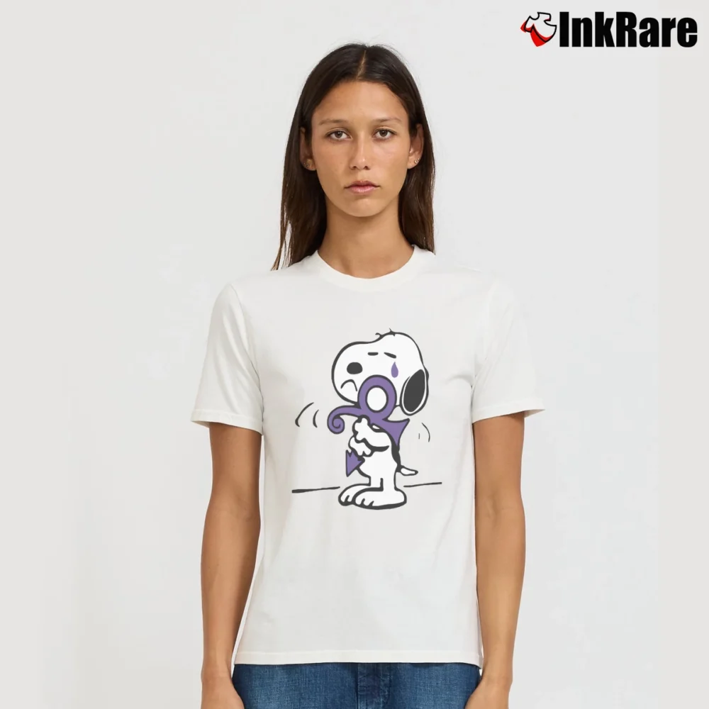Women’s Snoopy Love Symbol Miss Prince Signature T-Shirt in white | Soft, Flattering Fit