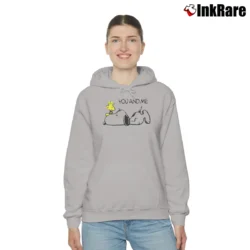 Women’s Snoopy Love Woodstock You And Me Cozy Hoodie in sport grey | Warm, Structured, Stylish