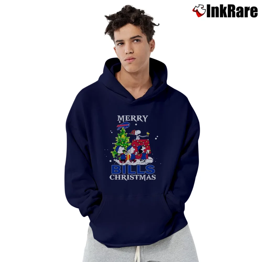 Men’s Snoopy Merry Buffalo Bills Pullover Hoodie in navy | Cozy, Durable, Modern Fit