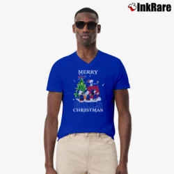 Men’s Snoopy Merry Buffalo Bills V-Neck Tee in royal blue | Sharp, Breathable, Everyday Staple