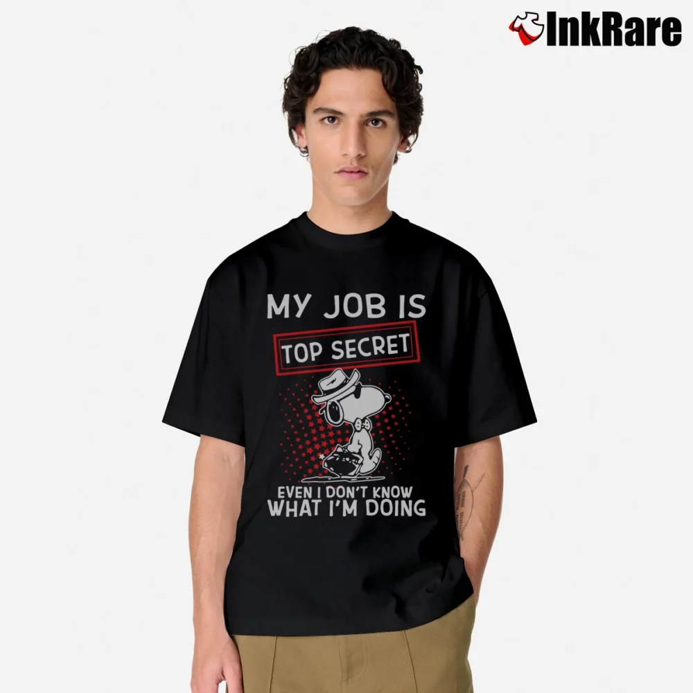 Men’s Snoopy My Top Secret Even I Don't Know What I'm Doing Classic T-Shirt in black | Soft, Breathable Everyday Wear