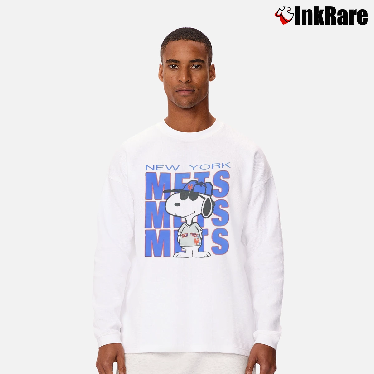 Snoopy New York Mets Men’s Long-Sleeve Tee in white – Versatile Layering Men’s Snoopy New York Mets Long-Sleeve Shirt in white | Sleek, Lightweight, Year-Round Wear
