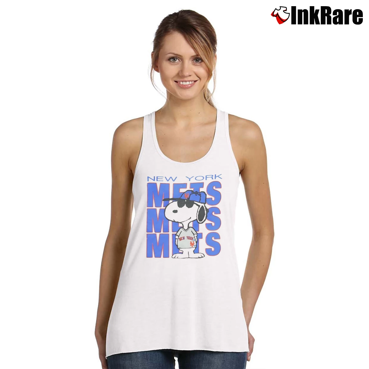 Snoopy New York Mets Women’s Essential Tank in white – Summer Ready Women’s Snoopy New York Mets Tank Top in white | Lightweight, Movement-Friendly