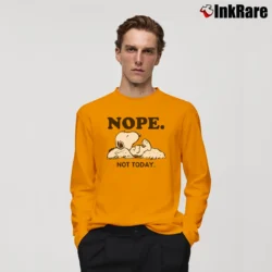 Men’s Snoopy Nope Not Today Funny Long-Sleeve Shirt in orange | Sleek, Lightweight, Year-Round Wear