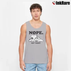 Men’s Snoopy Nope Not Today Funny Tank Top in sport grey | Breathable, Active-Friendly Design