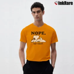Men’s Snoopy Nope Not Today Funny V-Neck Tee in orange | Sharp, Breathable, Everyday Staple