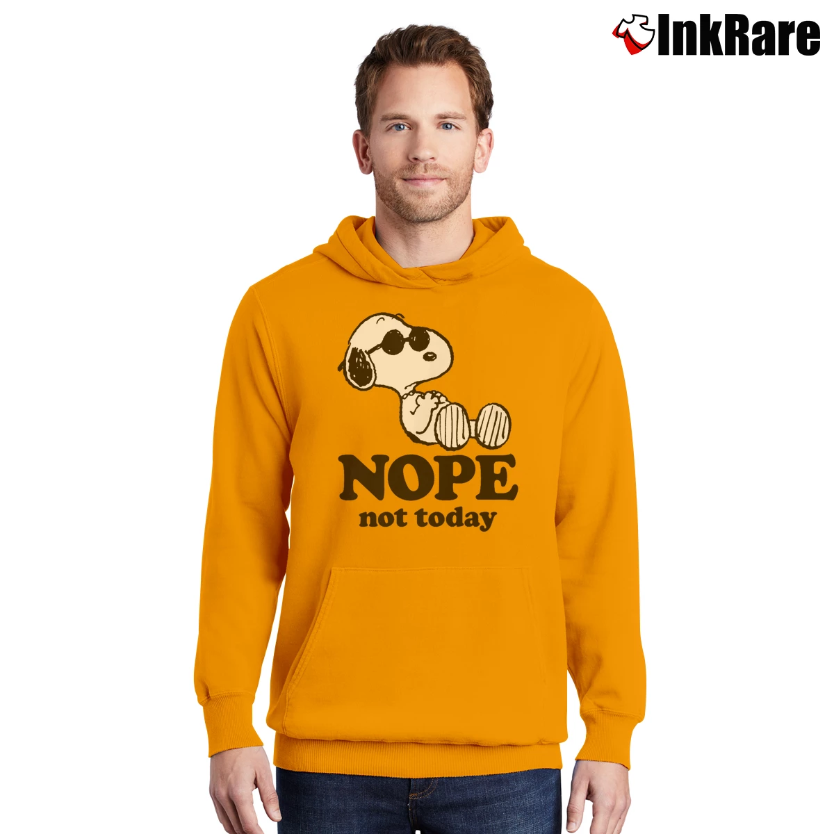Men’s snoopy nope not today Pullover Hoodie in orange | Cozy, Durable, Modern Fit