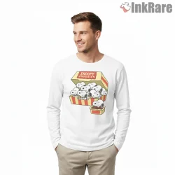 Snoopy Nuggets Cartoon Parody Shirt on white long sleeve shirt for men graphic tee