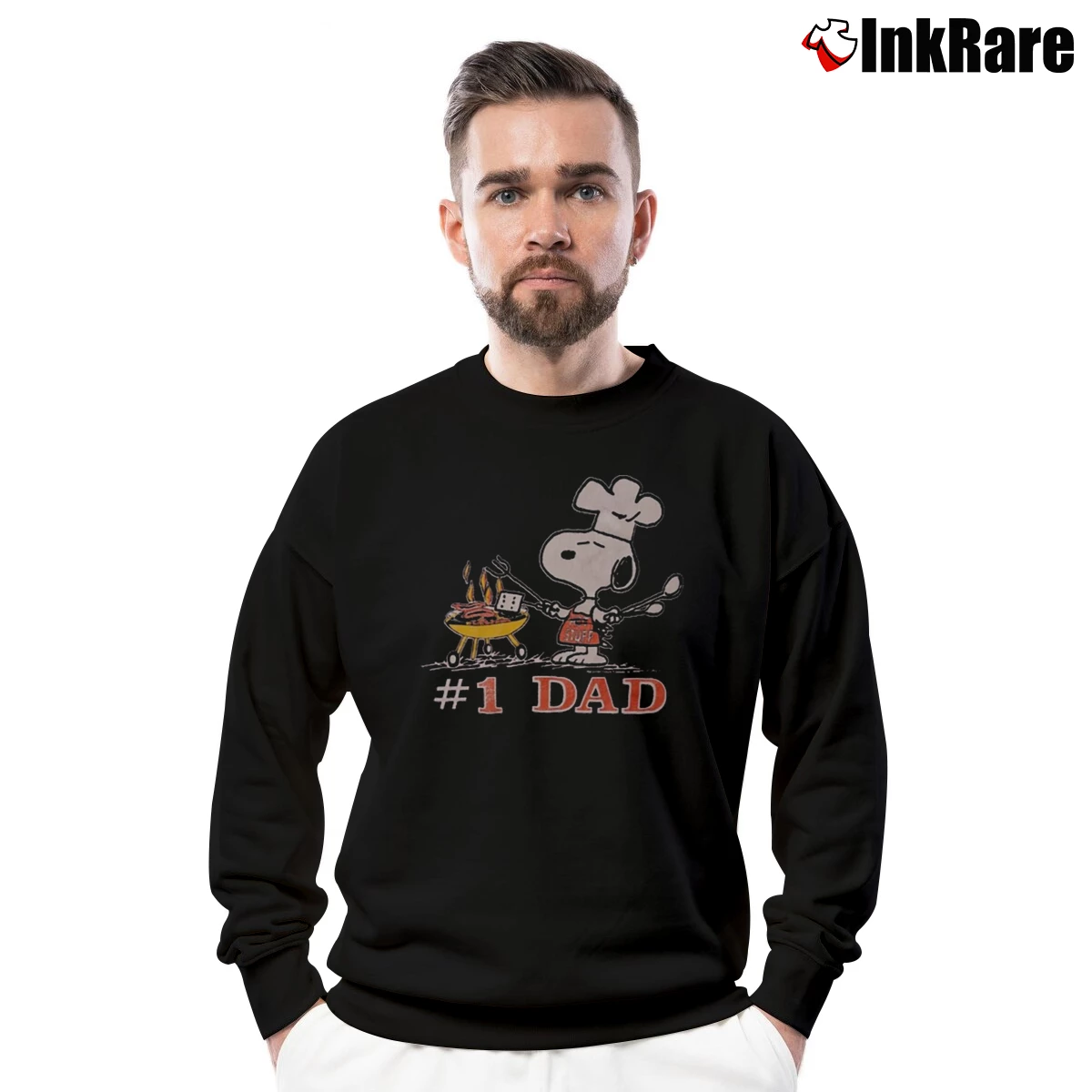 Men’s snoopy number one dad Crewneck Sweatshirt in black | Cozy Fabric, Clean Style