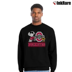 Men’s Snoopy Ohio State Buckeyes Crewneck Sweatshirt in black | Cozy Fabric, Clean Style