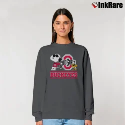 Women’s Snoopy Ohio State Buckeyes Relaxed Sweatshirt in charcoal | Soft, Laid-Back Vibe