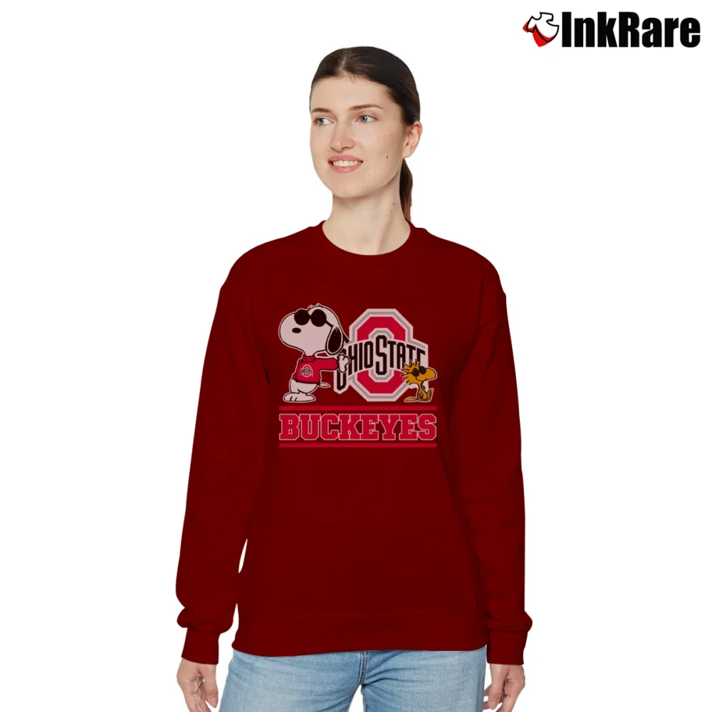 Women’s Snoopy Ohio State Buckeyes Relaxed Sweatshirt in maroon | Soft, Laid-Back Vibe
