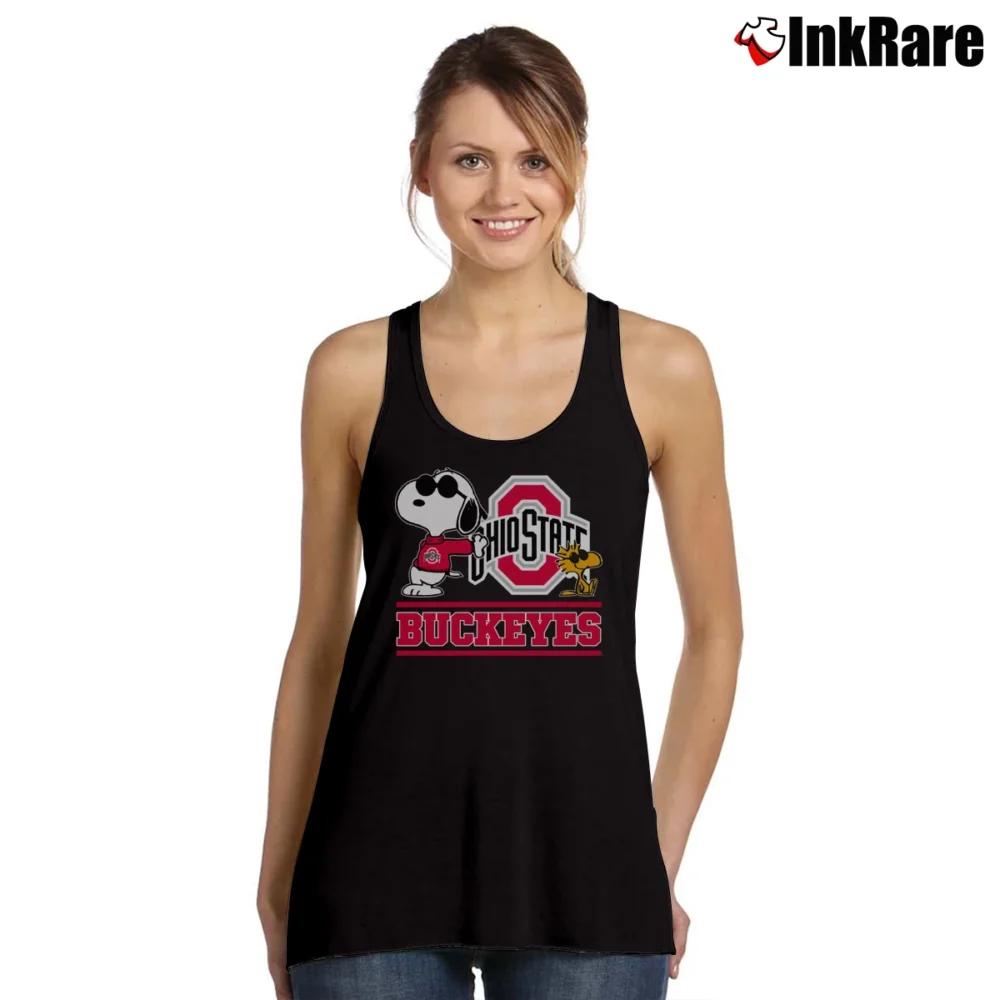 Women’s Snoopy Ohio State Buckeyes Tank Top in black | Lightweight, Movement-Friendly